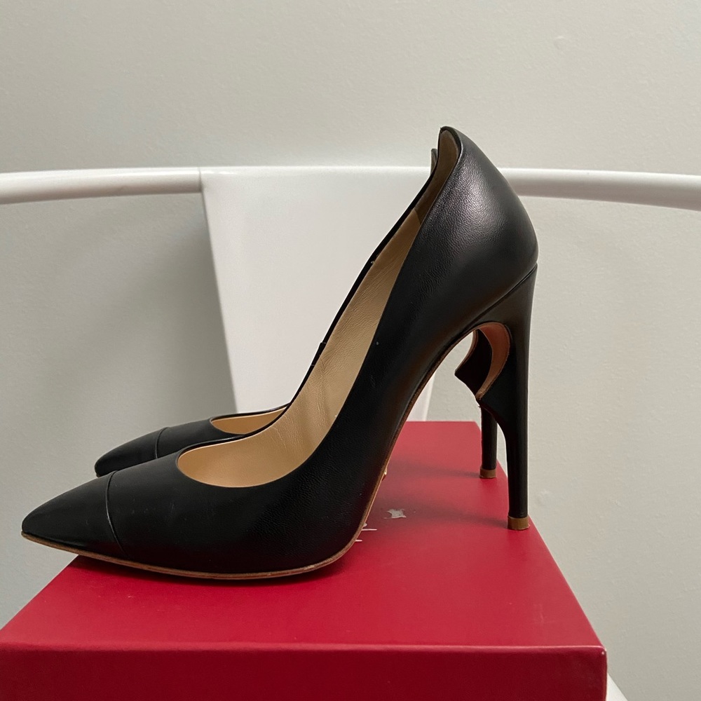 Jerome C. Rousseau Black Leather Heels